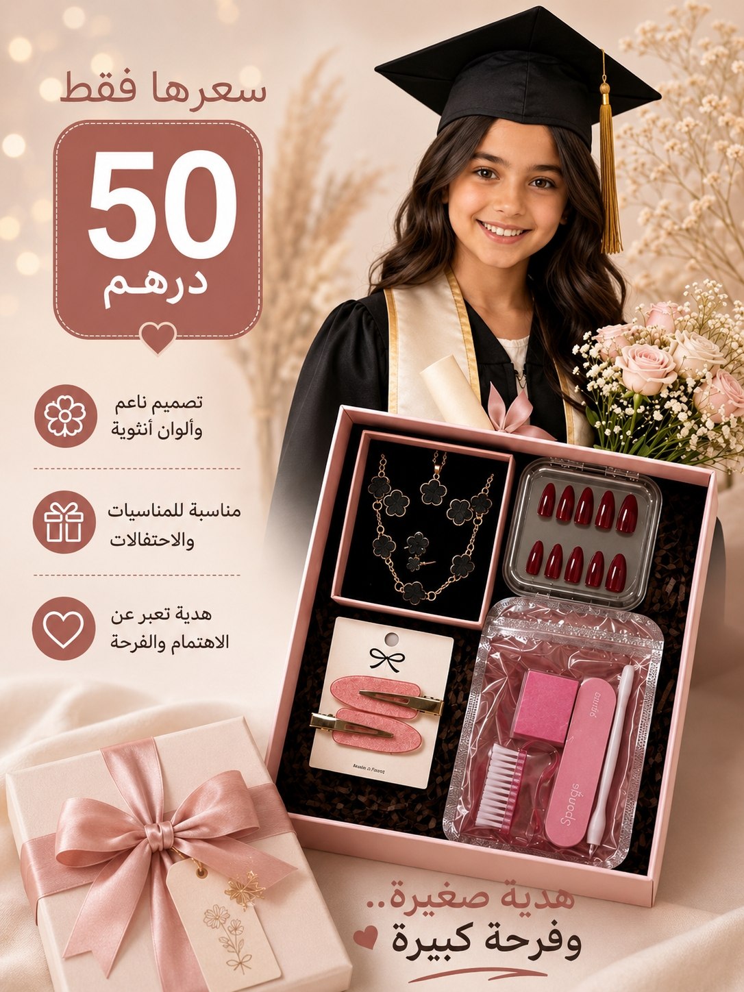 بوكس إكسسوارات بنات متكامل باللون الأسود بسعر 50 درهم
